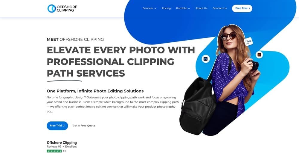 Screenshot of Offshore Clipping Path website